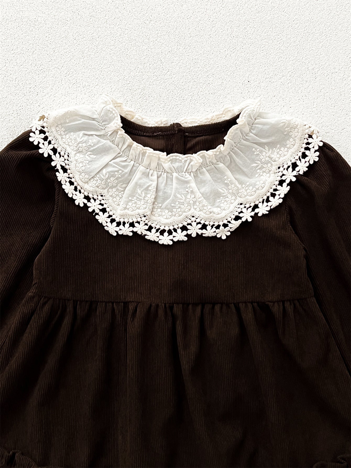 Spring and Autumn Corduroy Long-sleeved Dress with Lace Collar for Stylish Girls, MyKids-USA®, Baby & Toddler Dresses, MyKids-USA -  -  -  -  -  -  - 