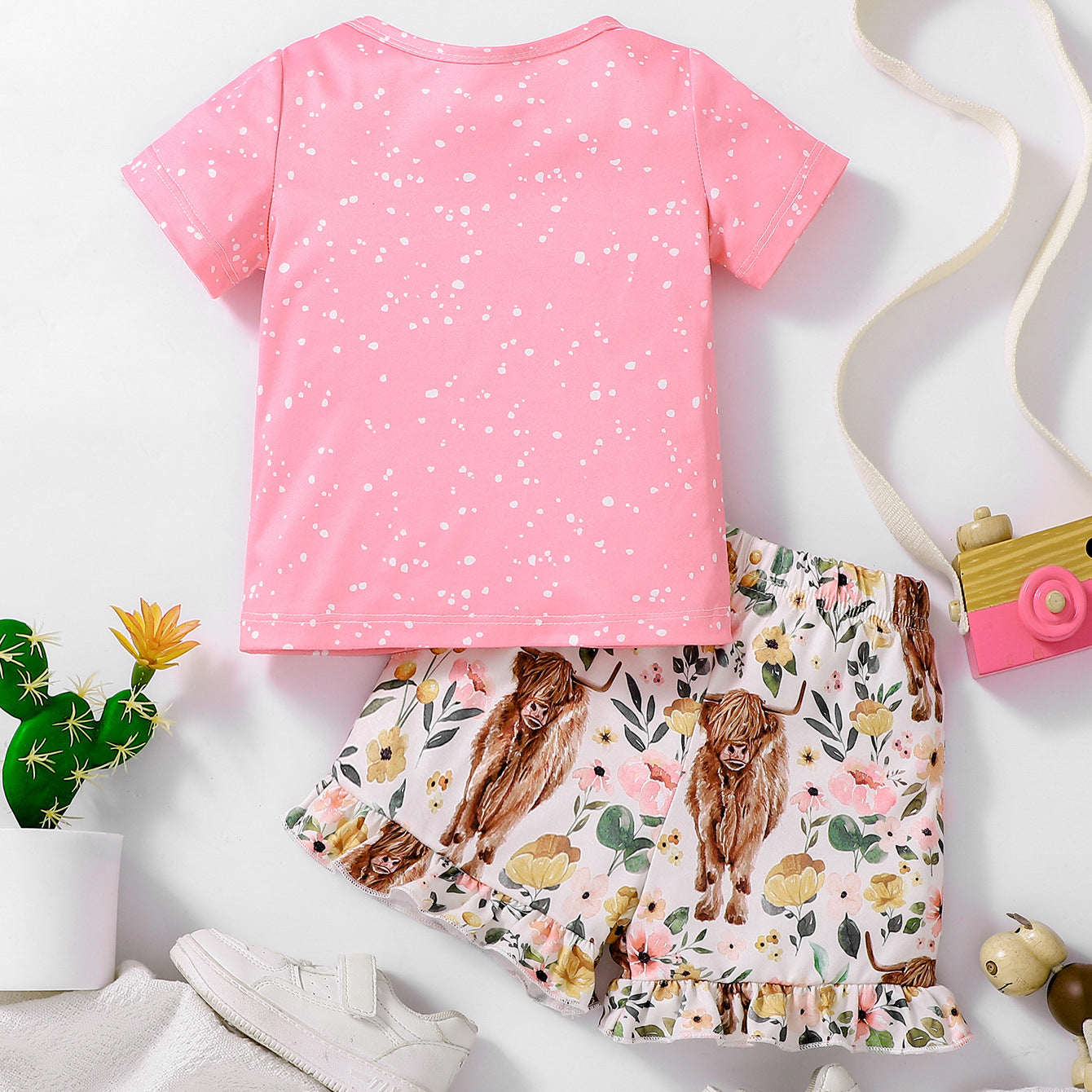 Arrival Summer Baby Kids Girls Short Sleeves Cartoon T-Shirt and Floral Shorts Clothing Set, MyKids-USA®, Baby & Children's Outfits, MyKids-USA -  -  -  -  -  -  - .
