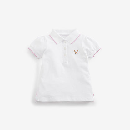 Baby Kids Girls Cartoon Logo Short Sleeves Polo Shirt