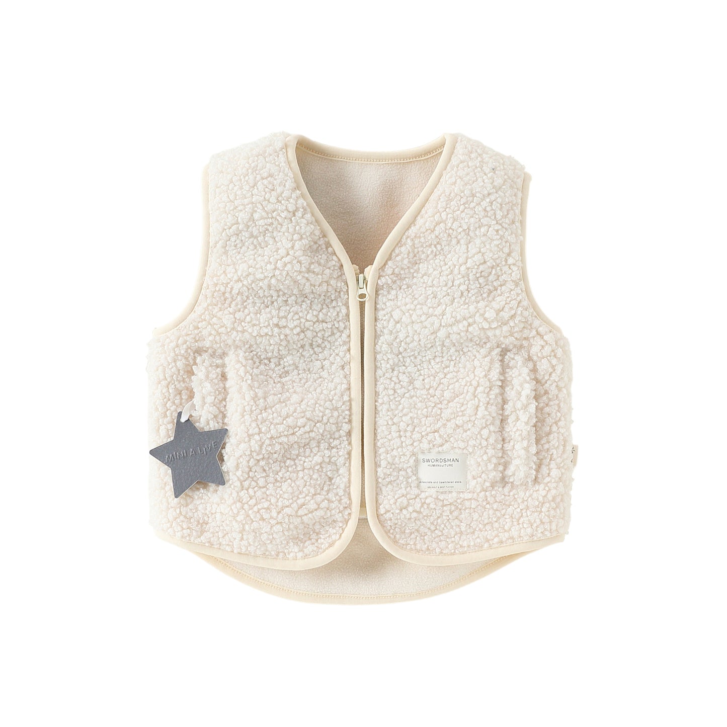 Arrival Spring and Autumn Baby Kids Unisex Fleece-Lined Sleeveless V Neck Vest