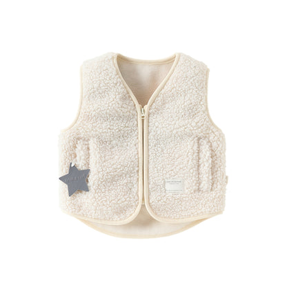 Arrival Spring and Autumn Baby Kids Unisex Fleece-Lined Sleeveless V Neck Vest