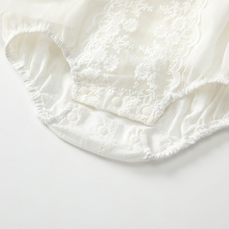 Summer Arrival Baby Girls Cute Solid Color Floral Embroidery Short Sleeves Dress Design Onesies, MyKids-USA®, Baby One-Pieces, MyKids-USA -  -  -  -  -  -  - 