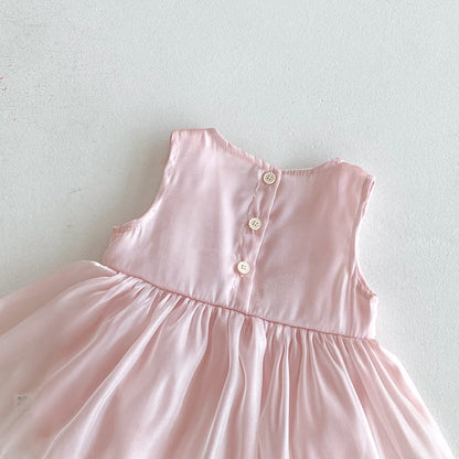 Summer Arrival Baby Girls Sleeveless Solid Color Cute Dress