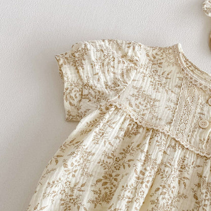 Summer Arrival Baby Girls Short Sleeves Vintage Floral Bodysuit, MyKids-USA®, Bodysuits, MyKids-USA -  -  -  -  -  -  - .
