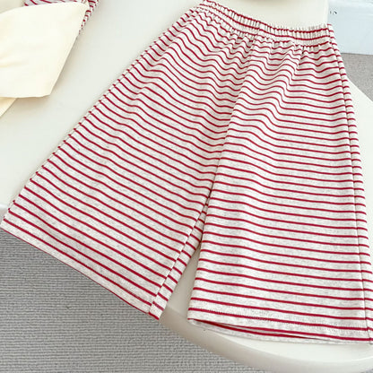 MyKids-USA® Autumn and Spring Baby Kids Girls Long Sleeves Cute Cartoon Pattern Pullover and Striped Pants Clothing Set