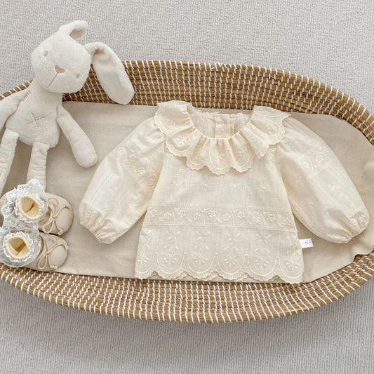 Spring Baby Kids Girls Long Sleeves Cute Flowers Embroidered Pattern Top and Denim Jeans Clothing Set, MyKids-USA®, Baby & Toddler Outfits, MyKids-USA - Size/Age - 73 (6-9M) - Color - Beige -  -  - TR2601181847-A.