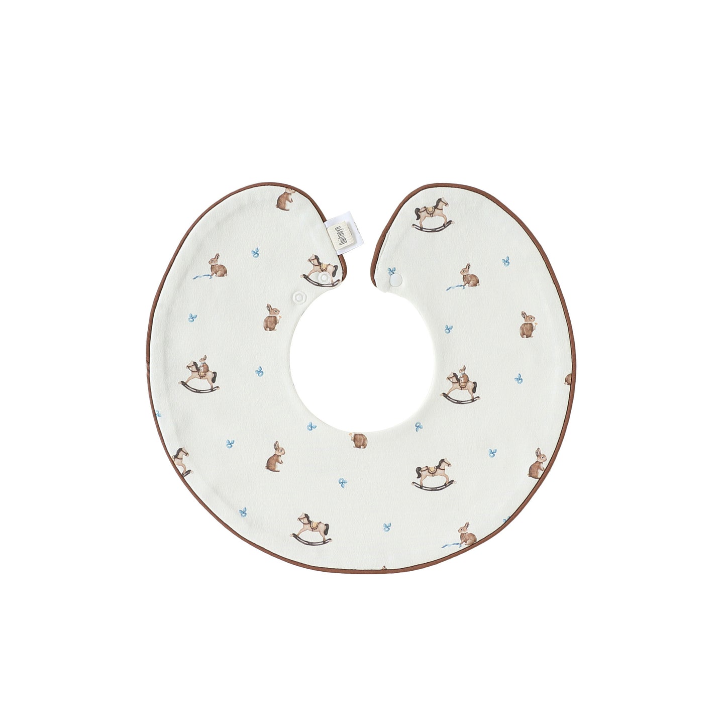 Adorable Simple Pattern Cotton Snap-on Round Shaped Bib, MyKids-USA®, Bibs, MyKids-USA - Size/Age - S (0-1Y) - Color - Apricot -  -  - TR2512270950-A.