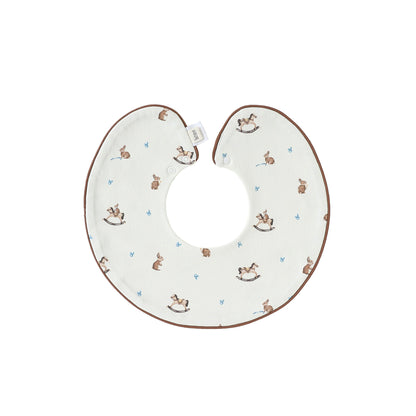 Adorable Simple Pattern Cotton Snap-on Round Shaped Bib, MyKids-USA®, Bibs, MyKids-USA - Size/Age - S (0-1Y) - Color - Apricot -  -  - TR2512270950-A.