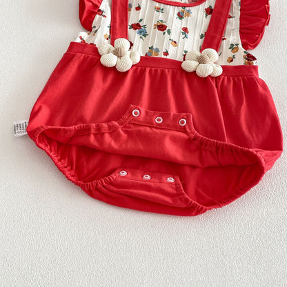 Summer Arrival Baby Girls Fly Sleeves Flowers Pattern Color Patchwork Bodysuit, MyKids-USA®, Bodysuits, MyKids-USA -  -  -  -  -  -  - .