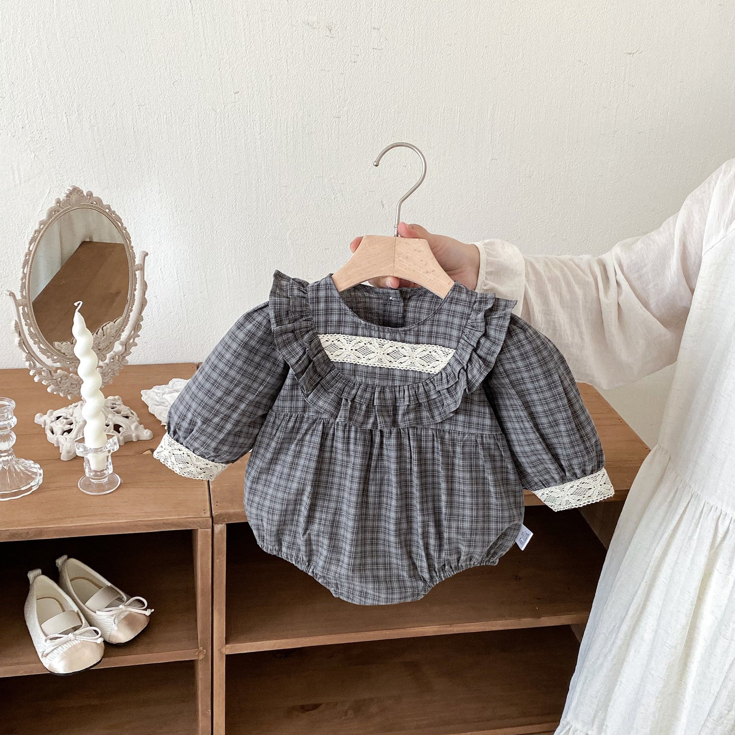 Autumn Arrival Baby Girls Long Sleeves Plaid Pattern Vintage Onesies, MyKids-USA®, Baby One-Pieces, MyKids-USA -  -  -  -  -  -  - 