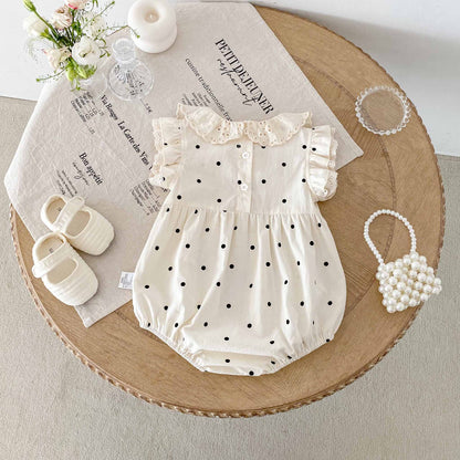 Summer Arrival Baby Girls Cute Dots Pattern Fly Sleeves Onesies, MyKids-USA®, Baby One-Pieces, MyKids-USA -  -  -  -  -  -  - 