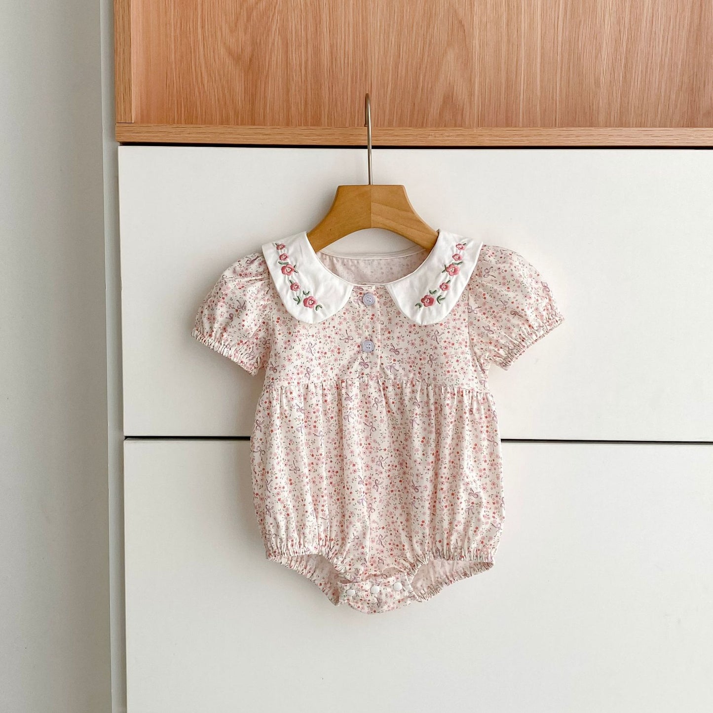 Summer Girls Flowers Pattern Bodysuit and Dress – Princess Sister Matching Set, MyKids-USA®, Baby & Children's Outfits, MyKids-USA - Size/Age - 66 (3-6M) - Color - Light Pink -  -  - TR2604072150-A.