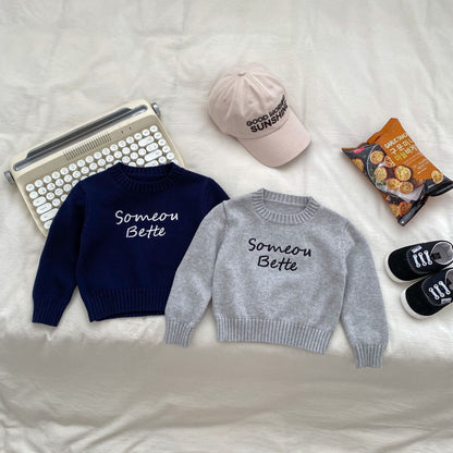 Autumn Baby Kids Boys Letters Embroidery Pattern Knitted Crew Neck Pullover and Denim Pants Clothing Set, MyKids-USA®, Baby & Toddler Outfits, MyKids-USA -  -  -  -  -  -  - 