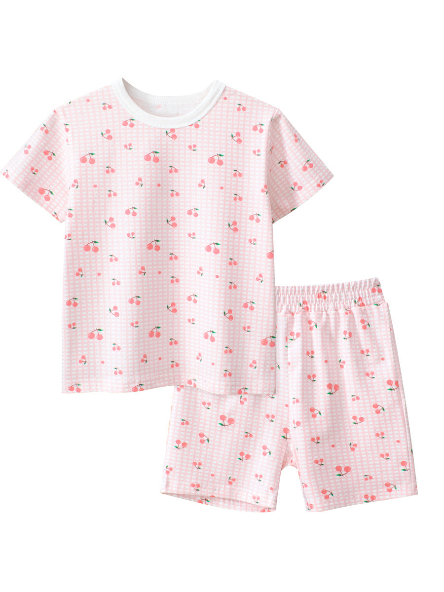 Summer Baby Kids Girls Cartoon Print T-shirt and Shorts Clothing Set, MyKids-USA®, Baby & Toddler Outfits, MyKids-USA - Size/Age - 90 (12-24M) - Color - Pink -  -  - TR2410090849-D