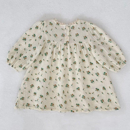 Autumn Arrival Baby Girls French-style Floral Long-sleeved Onesies and Dress – Princess Sister Matching Set, MyKids-USA®, Baby & Toddler Dresses, MyKids-USA -  -  -  -  -  -  - 