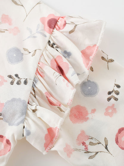 MyKids-USA® Baby Kids Girls Flowers Pattern Long Sleeves Top