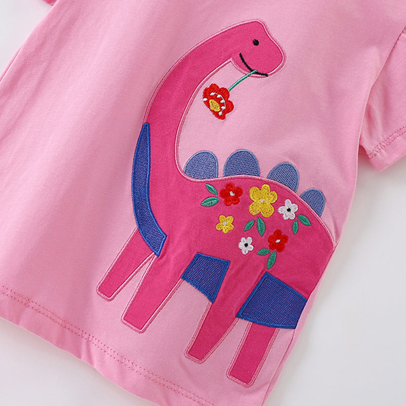 Summer Girls’ Animals Cartoon Pattern T-shirt in European and American Style, MyKids-USA®, Baby & Toddler Tops, MyKids-USA -  -  -  -  -  -  - 