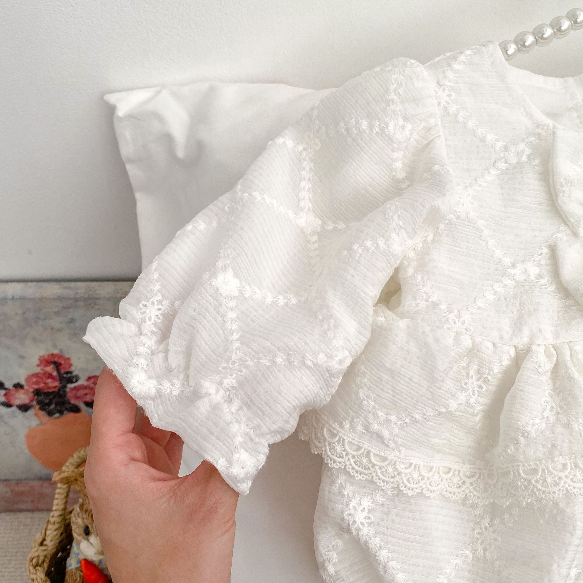 Spring Arrival Baby Girls Long Sleeves Floral Embroidered Bodysuits Onesies, MyKids-USA®, Baby One-Pieces, MyKids-USA -  -  -  -  -  -  - 