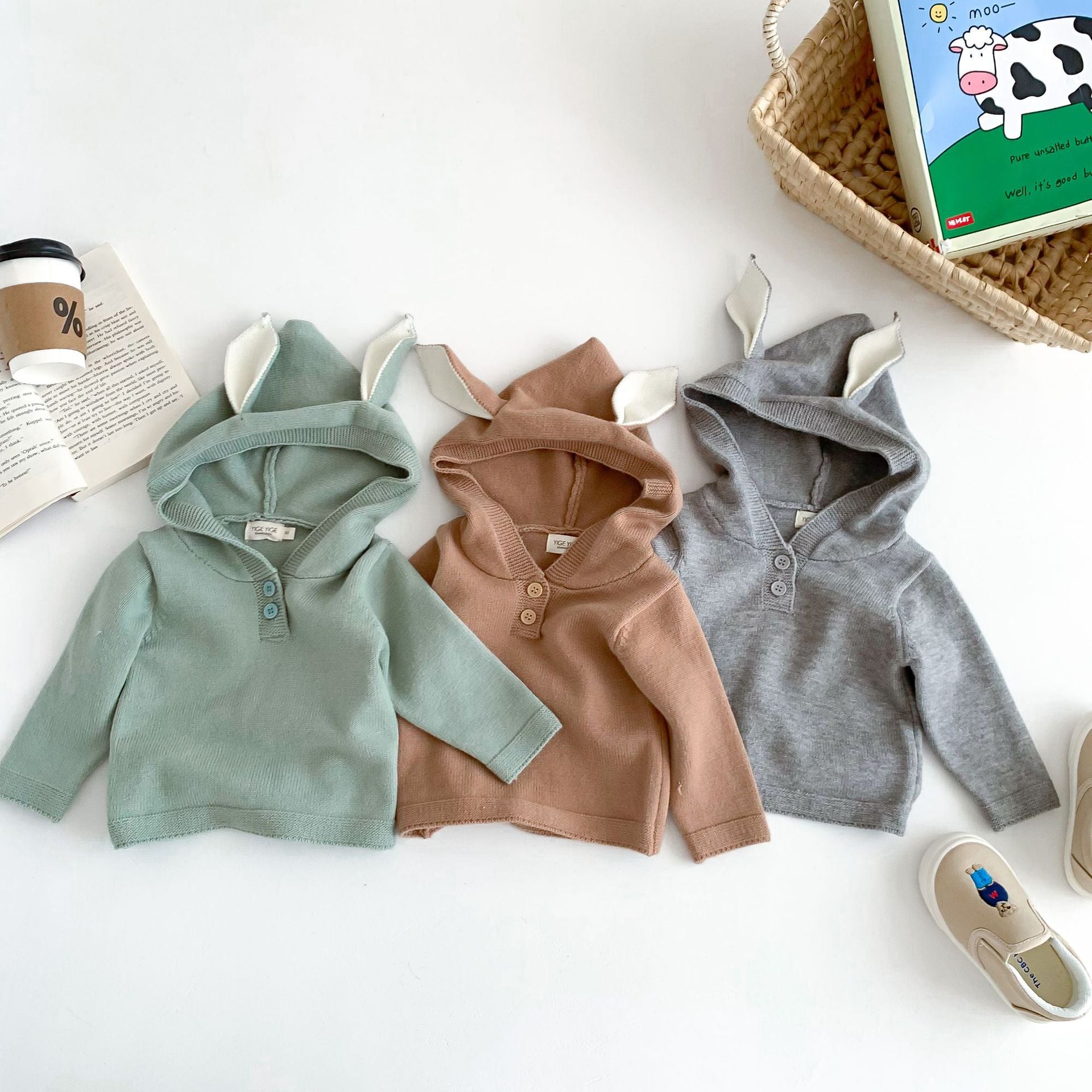 Spring and Autumn Baby Kids Unisex Solid Color Long Sleeves Hooded Top and Plain Pants Clothing Set, MyKids-USA®, Baby & Toddler Outfits, MyKids-USA -  -  -  -  -  -  - 