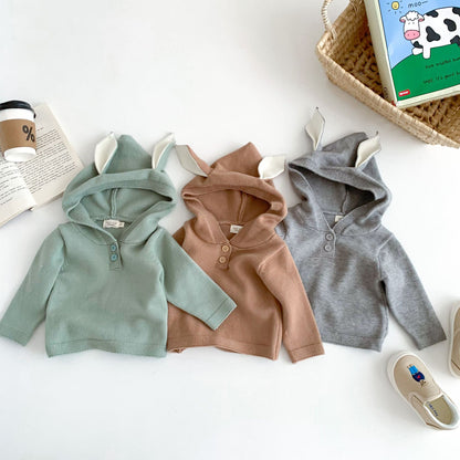 Spring and Autumn Baby Kids Unisex Solid Color Long Sleeves Hooded Top and Plain Pants Clothing Set, MyKids-USA®, Baby & Toddler Outfits, MyKids-USA -  -  -  -  -  -  - 