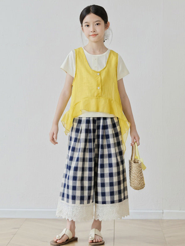 Arrival Summer Baby Kids Girls Short Sleeves Color Patchwork T-shirt and Plaid Pants, MyKids-USA®, Baby & Children's Outfits, MyKids-USA -  -  -  -  -  -  - .