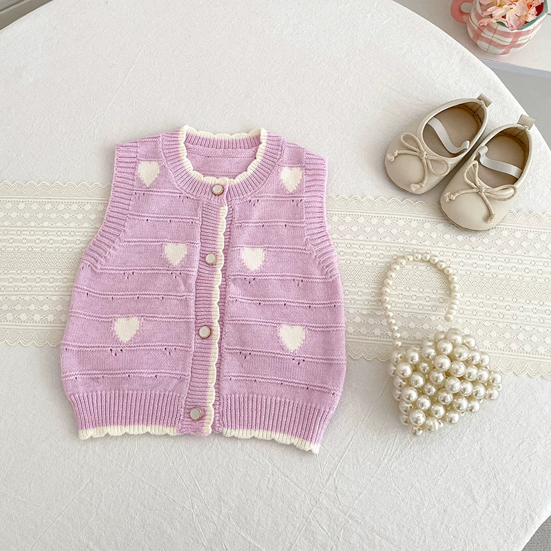 Autumn Arrival Baby Unisex Comfortable Hearts Pattern Knitted Sleeveless Vest, MyKids-USA®, Sweaters, MyKids-USA -  -  -  -  -  -  - 