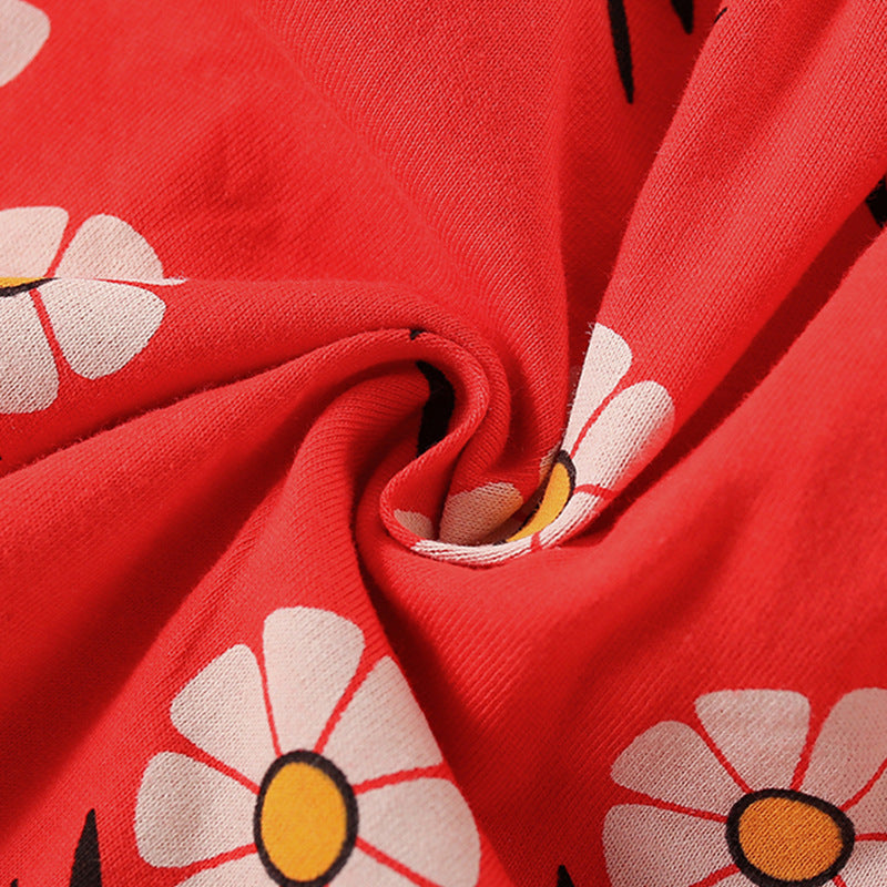 Summer Arrival Flowers Pattern Short Sleeves Crew Neck Dress for Stylish Girls, MyKids-USA®, Baby & Toddler Dresses, MyKids-USA -  -  -  -  -  -  - 