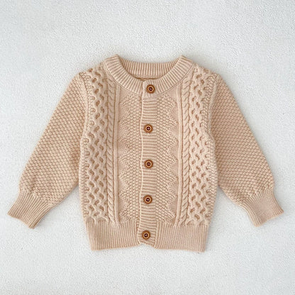 Arrival Autumn Baby Unisex Long Sleeves Geometric Jacquard Pattern Knitted Top Cardigan Sweater, MyKids-USA®, Cardigans, MyKids-USA - Size/Age - 80 (9-12M) - Color - Beige -  -  - TR2507262220-A