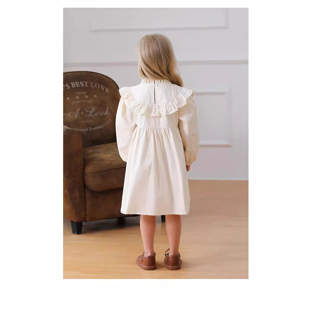 Arrival Autumn Girls Butterfly Embroidery Pattern Long Sleeves Ruffle Neck Dress, MyKids-USA®, Baby & Toddler Dresses, MyKids-USA -  -  -  -  -  -  - 
