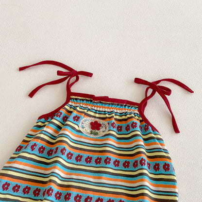 Design Summer Baby Kids Girls Sleeveless Flowers and Striped Pattern Bodysuit, MyKids-USA®, Baby & Children's One-Pieces, MyKids-USA -  -  -  -  -  -  - .