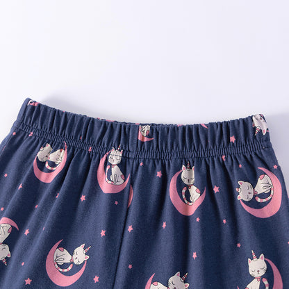 Summer Hot Selling Baby Kids Girls Short Sleeves Cats Cartoon Pattern T-shirt and Shorts Clothing Set, MyKids-USA®, Baby & Children's Outfits, MyKids-USA -  -  -  -  -  -  - .