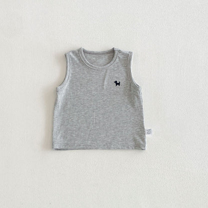 Arrival Summer Baby Kids Boys Solid Color Sleeveless Puppy Pattern Vest, MyKids-USA®, Baby & Toddler Coats & Jackets, MyKids-USA - Size/Age - 80 (9-12M) - Color - Grey -  -  - TR2603221450-C.