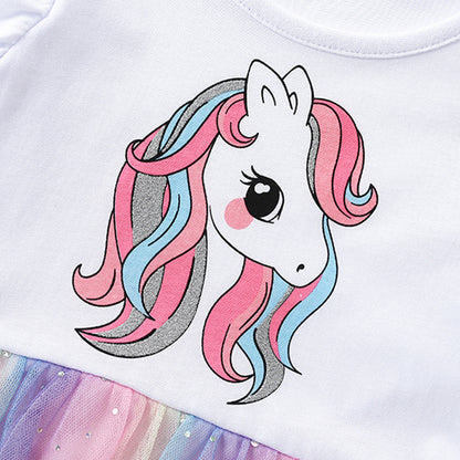 Summer Arrival Animals and Dots Pattern Fly Sleeves Crew Neck Dress for Stylish Girls, MyKids-USA®, Baby & Children's Dresses, MyKids-USA -  -  -  -  -  -  - .