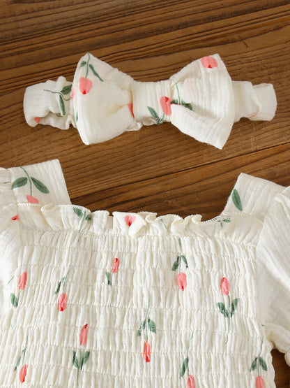 MyKids-USA® Autumn Design Baby Girls Flowers Pattern Long Sleeves Bodysuit