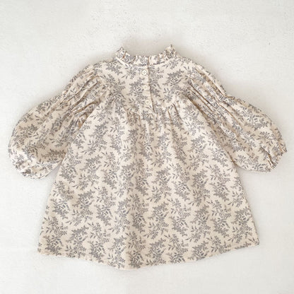 MyKids-USA® Autumn Vintage Floral Baby Kids Girls Princess Long Sleeves Dress