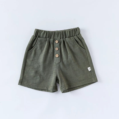 Summer Arrival Kids Unisex Cotton Casual Style Solid Color Shorts, MyKids-USA®, Shorts, MyKids-USA - Size/Age - 73 (6-9M) - Color - Green -  -  - TR2504252200-C