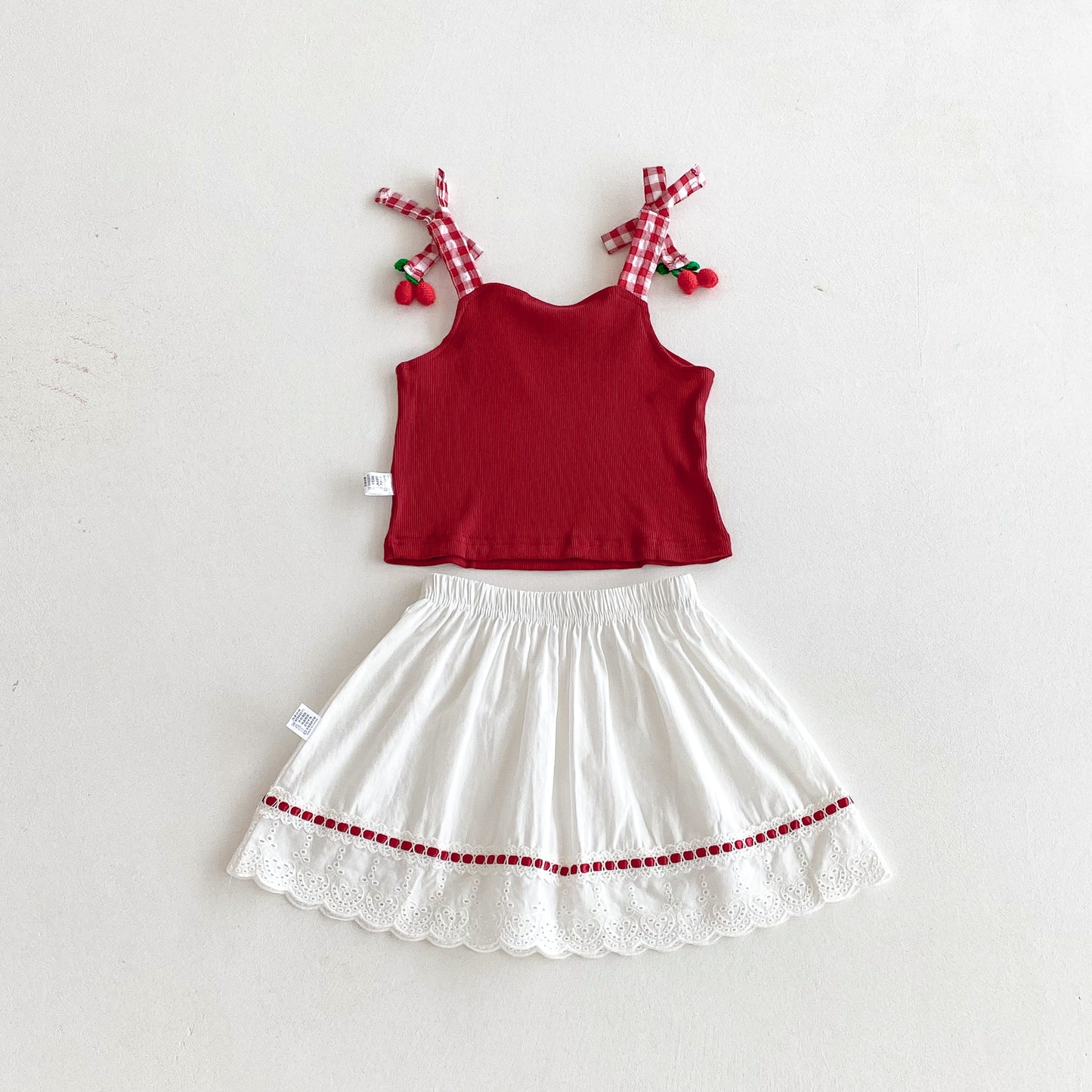 Summer Baby Kids Girls Sleeveless Cherry Decorated Vest and Skirt Clothing Set, MyKids-USA®, Baby & Toddler Outfits, MyKids-USA -  -  -  -  -  -  - .