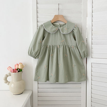 Arrival Autumn Baby Kids Girls Long Sleeves Daisy Floral Embroidery Pattern French Collar Onesies and Dress – Princess Sister Matching Set, MyKids-USA®, Baby & Toddler Outfits, MyKids-USA -  -  -  -  -  -  - 