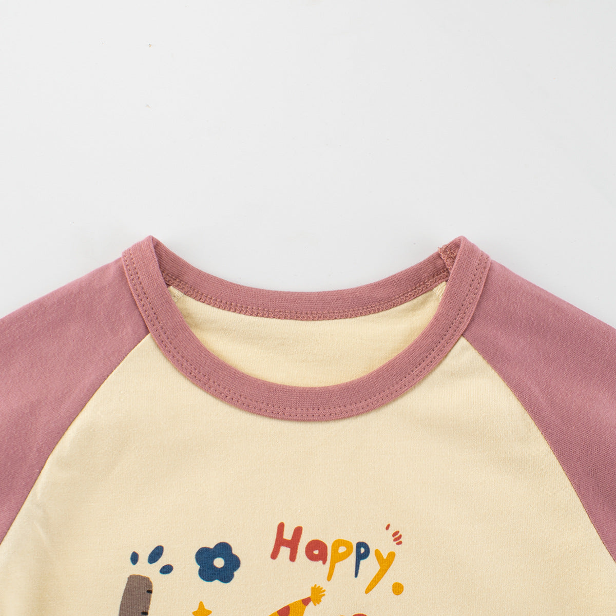 Autumn Baby Kids Girls Letters and Cartoon Print Long Sleeves Crew Neck Color Patchwork Top Shirt, MyKids-USA®, Baby & Toddler Tops, MyKids-USA -  -  -  -  -  -  - 