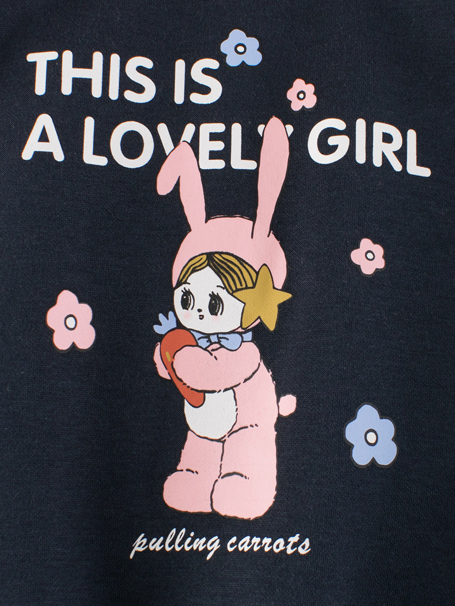 Arrival Girls Cartoon Print Crew Neck Long Sleeves Color Patchwork Sweatshirt, MyKids-USA®, Baby & Toddler Outerwear, MyKids-USA -  -  -  -  -  -  - 