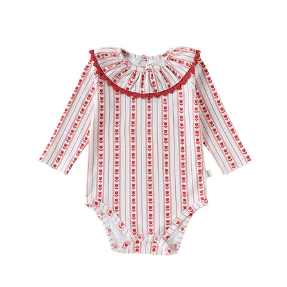 MyKids-USA® Autumn Arrival Baby Kids Girls Princess Long Sleeves Flowers Pattern Bodysuit