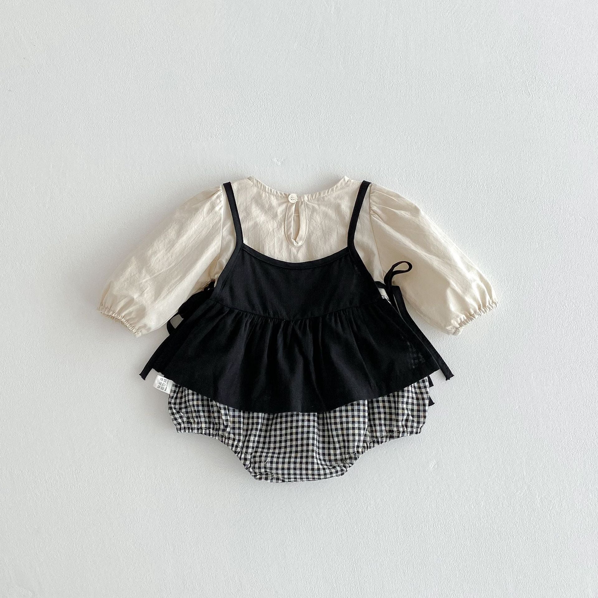 Autumn Arrival Baby Kids Girls Color Patchwork Long-sleeved Onesies and Dress – Princess Sister Matching Set, MyKids-USA®, Baby & Toddler Dresses, MyKids-USA - Size/Age - 66 (3-6M) - Color - Beige -  -  - TR2510292247-A