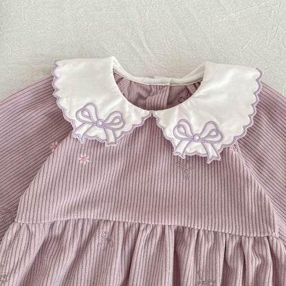 MyKids-USA® Autumn Embroidery Pattern Baby Kids Girls Princess Long Sleeves Bodysuit