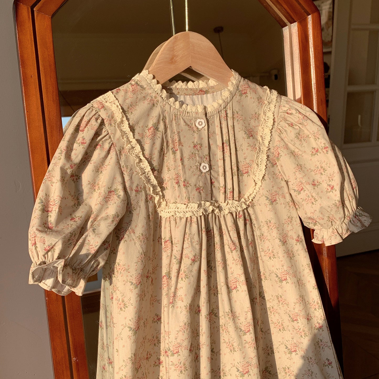 Summer Arrival French Flowers Pattern Short Puff Sleeves Dress for Stylish Girls, MyKids-USA®, Baby & Toddler Dresses, MyKids-USA -  -  -  -  -  -  - 