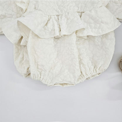 MyKids-USA® Autumn Flutter Sleeve Ruffle Bubble Baby Kids Girls Princess Bodysuit