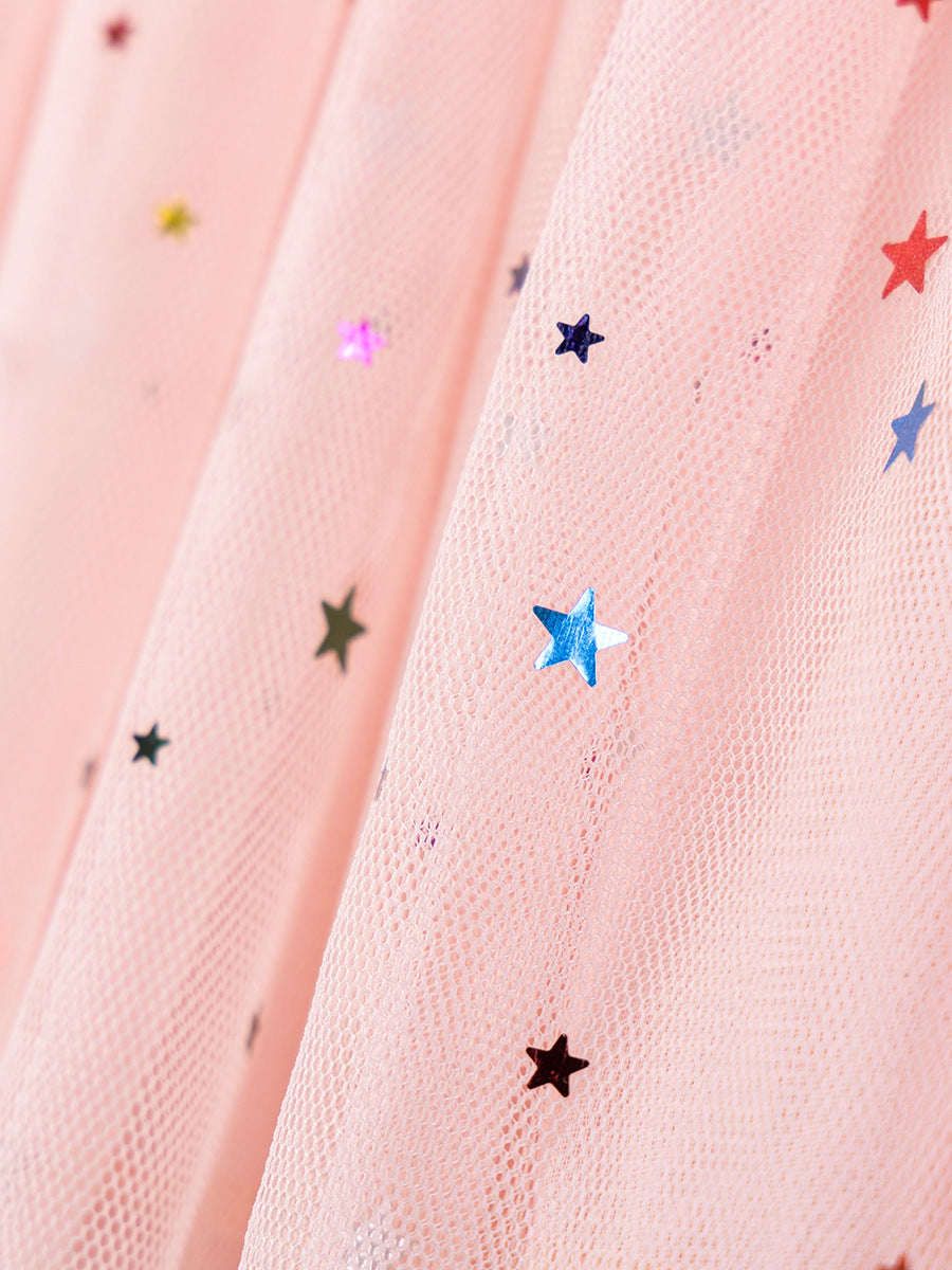 Summer Arrival Cartoon and Stars Pattern Short Sleeves Crew Neck Dress for Stylish Girls, MyKids-USA®, Baby & Children's Dresses, MyKids-USA -  -  -  -  -  -  - .