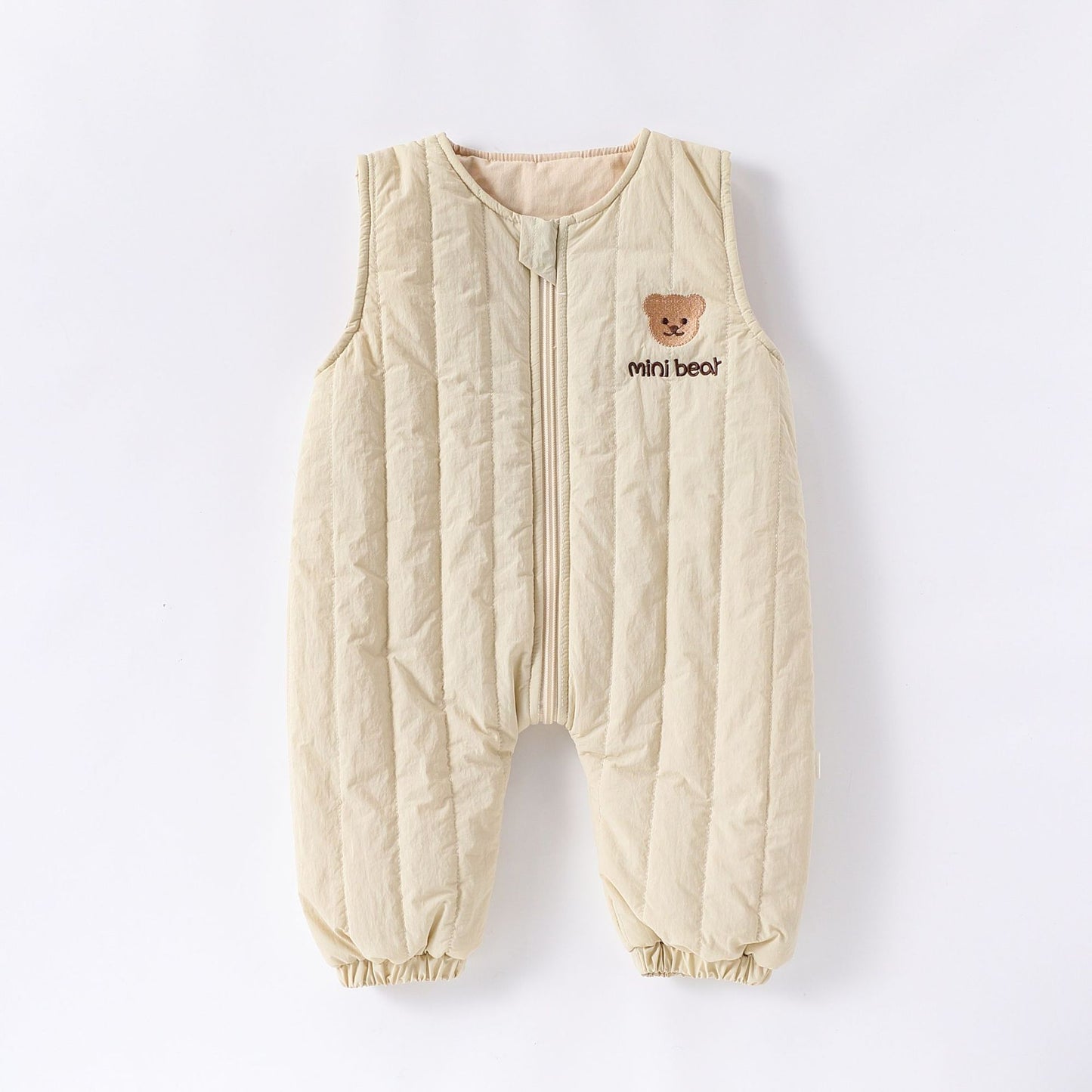 Autumn and Winter Arrival Baby Kids Unisex Teddy Bears Embroidery Pattern Sleeveless Casual Rompers, MyKids-USA®, Baby One-Pieces, MyKids-USA - Size/Age - 66 (3-6M) - Color - Beige -  -  - TR2601051759-A.