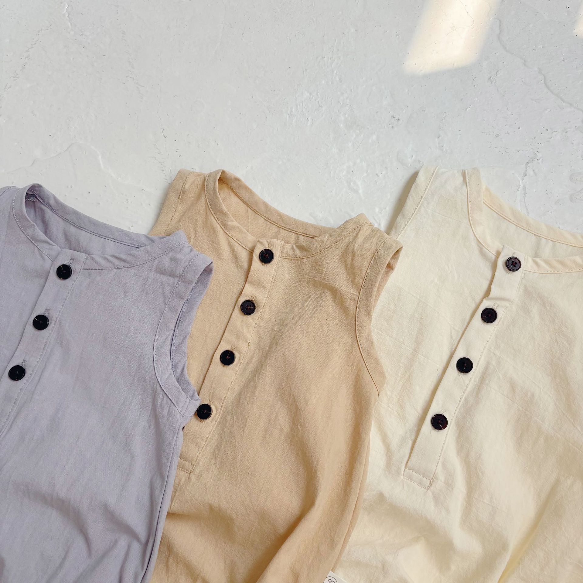 Summer Arrival Baby Unisex Simple Plain Sleeveless Open-front Thin Onesies, MyKids-USA®, Baby One-Pieces, MyKids-USA -  -  -  -  -  -  - 