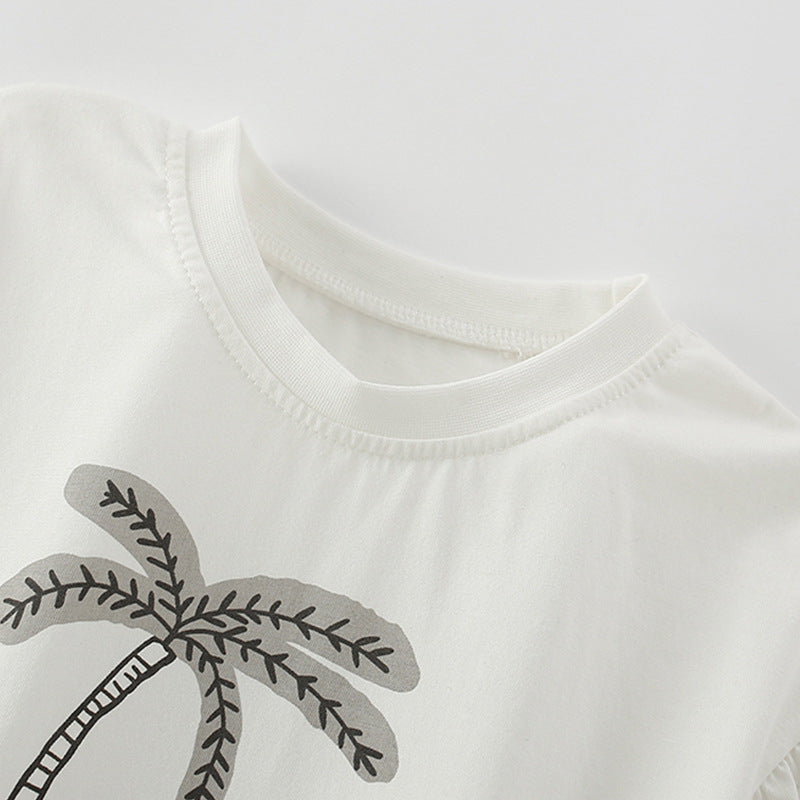 Summer Baby Kids Animals Cartoon Pattern T-shirt and Heart Pattern Shorts Clothing Set for Girls, MyKids-USA®, Baby & Toddler Outfits, MyKids-USA -  -  -  -  -  -  - 