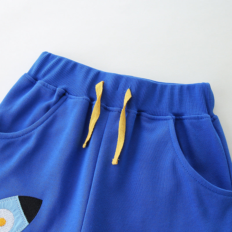 Summer Arrival Kids Boys Cotton Casual Style Cartoon Rocket Pattern Shorts, MyKids-USA®, Shorts, MyKids-USA -  -  -  -  -  -  - 